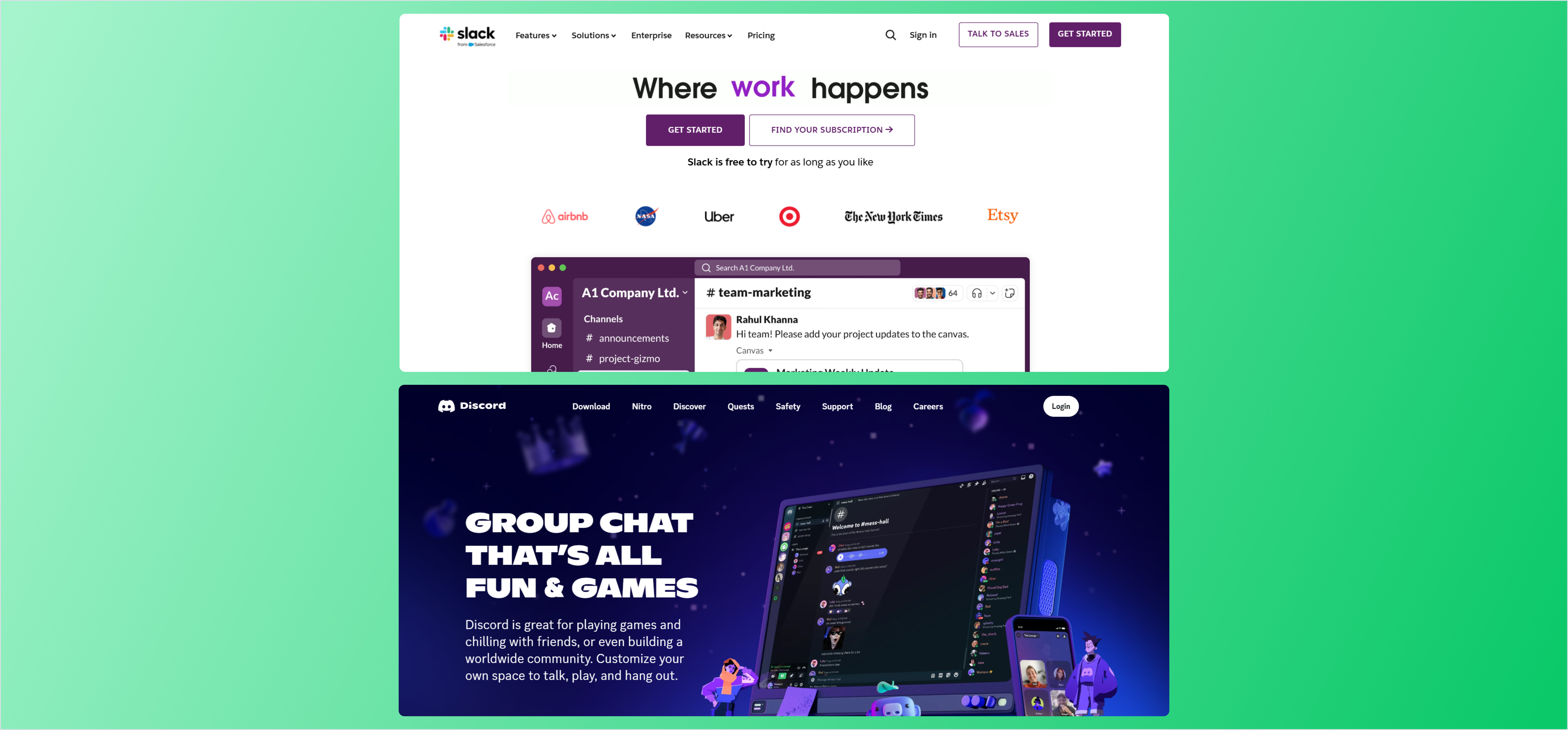Slack and Discord Design Communities