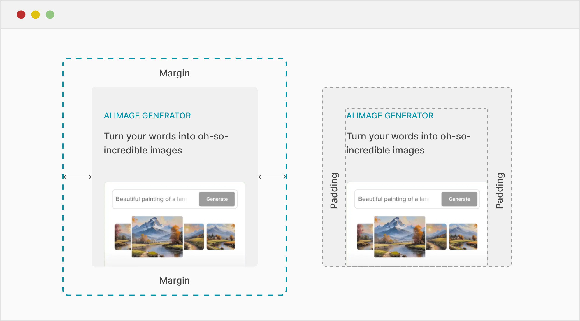 Key Differences Margin Padding