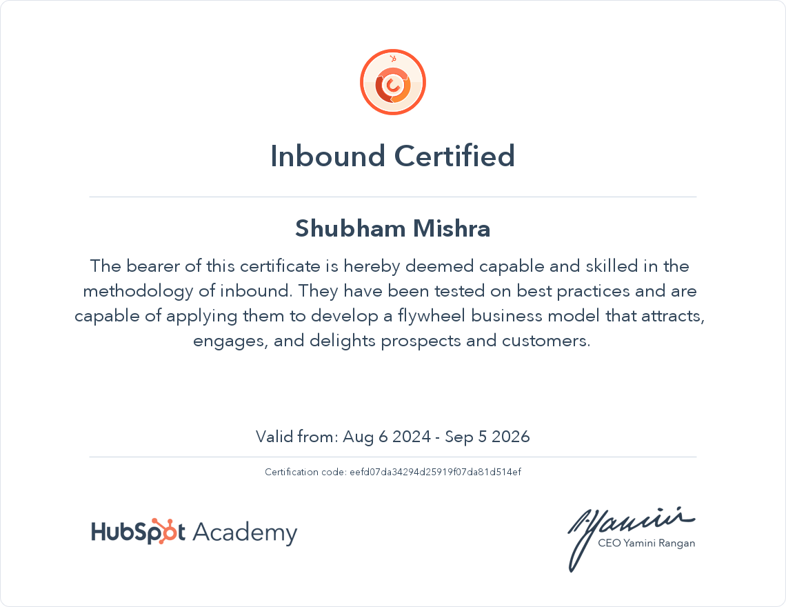Inbound Certified